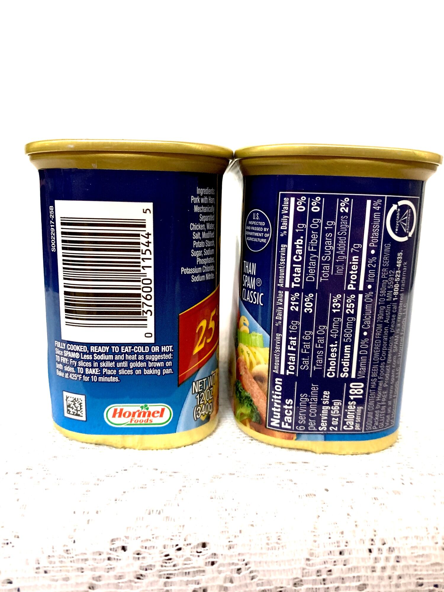 )Thịt hộp Mỹ SPAM 25%less sodium