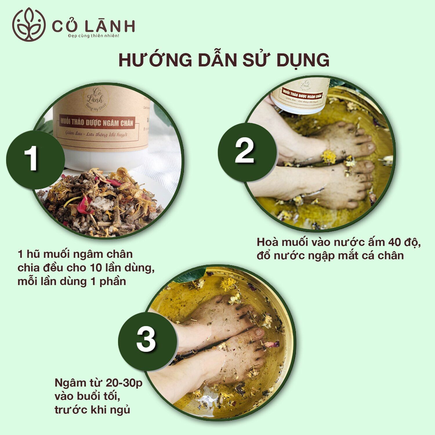 Muối ngâm chân thảo dược Cỏ Lành 400G