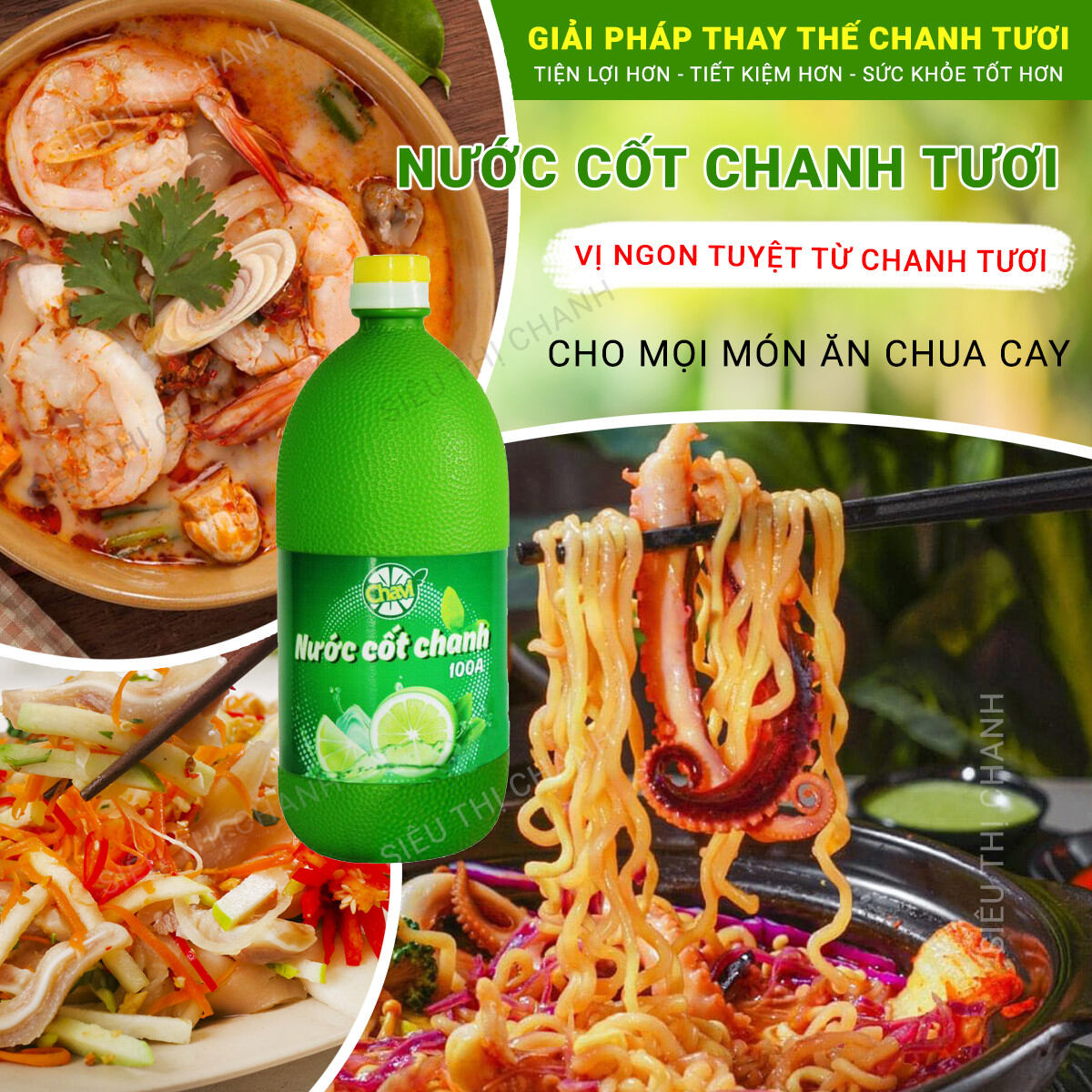 Nước Cốt Chanh Tươi CHAVI 1 Lít [NHÀ CUNG CẤP - Có Cam Kết]