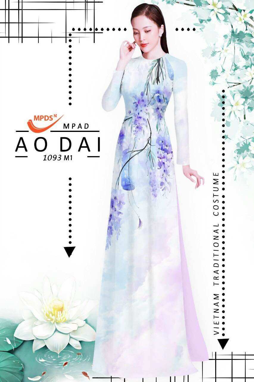 Vải áo dài in hoa 3D