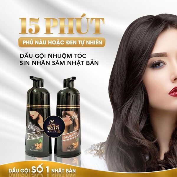 [HCM]Dầu gội phủ bạc Sin hair ( đen )