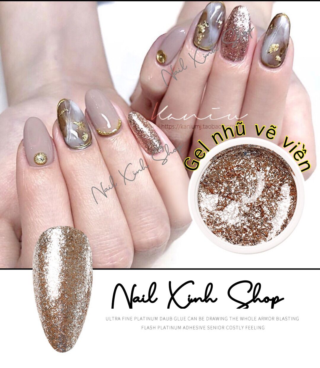 Gel viền nhũ flash siêu sáng cho nail