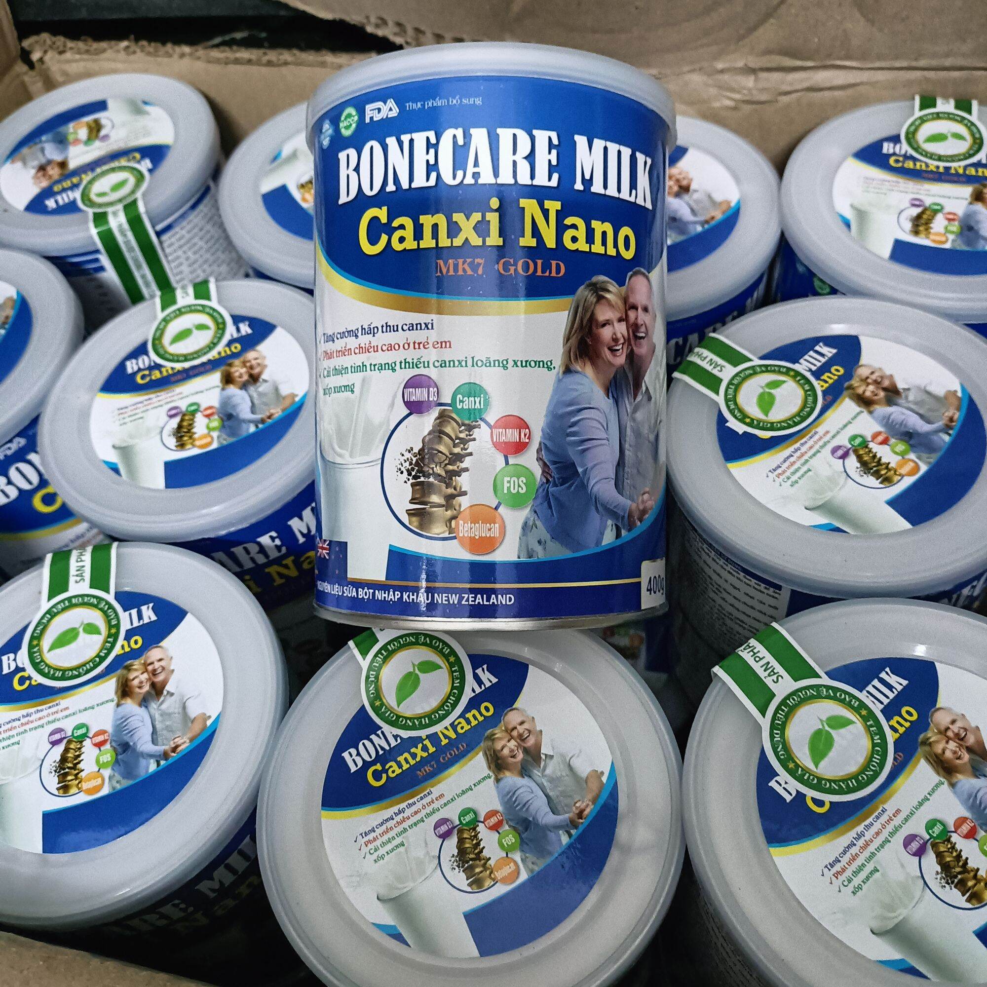 [Lon 400 Gram] Sữa Bột Bone Care Hỗ Trợ Bổ Sung Canxi Nano MK7 Khoáng Chất Cải Thiện Loãng Xương Giảm Đau Nhức Tê Bì Tay Chân