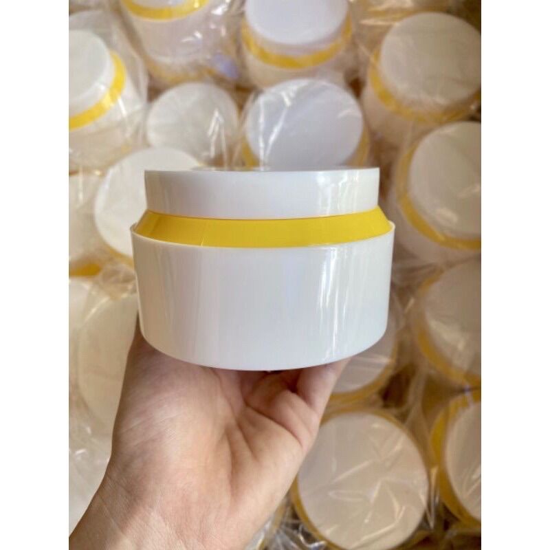 Hủ đựng kem body 200g viền vàng