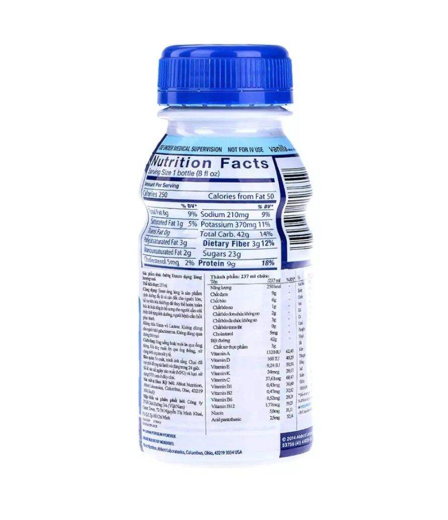 Lốc 6 Chai Sữa Nước Ensure Vanilla 237ml - Date Mới