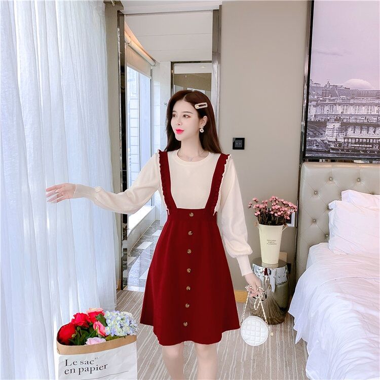 Đầm Len Yếm Cúc Siêu Xinh Ảnh Thật Clip