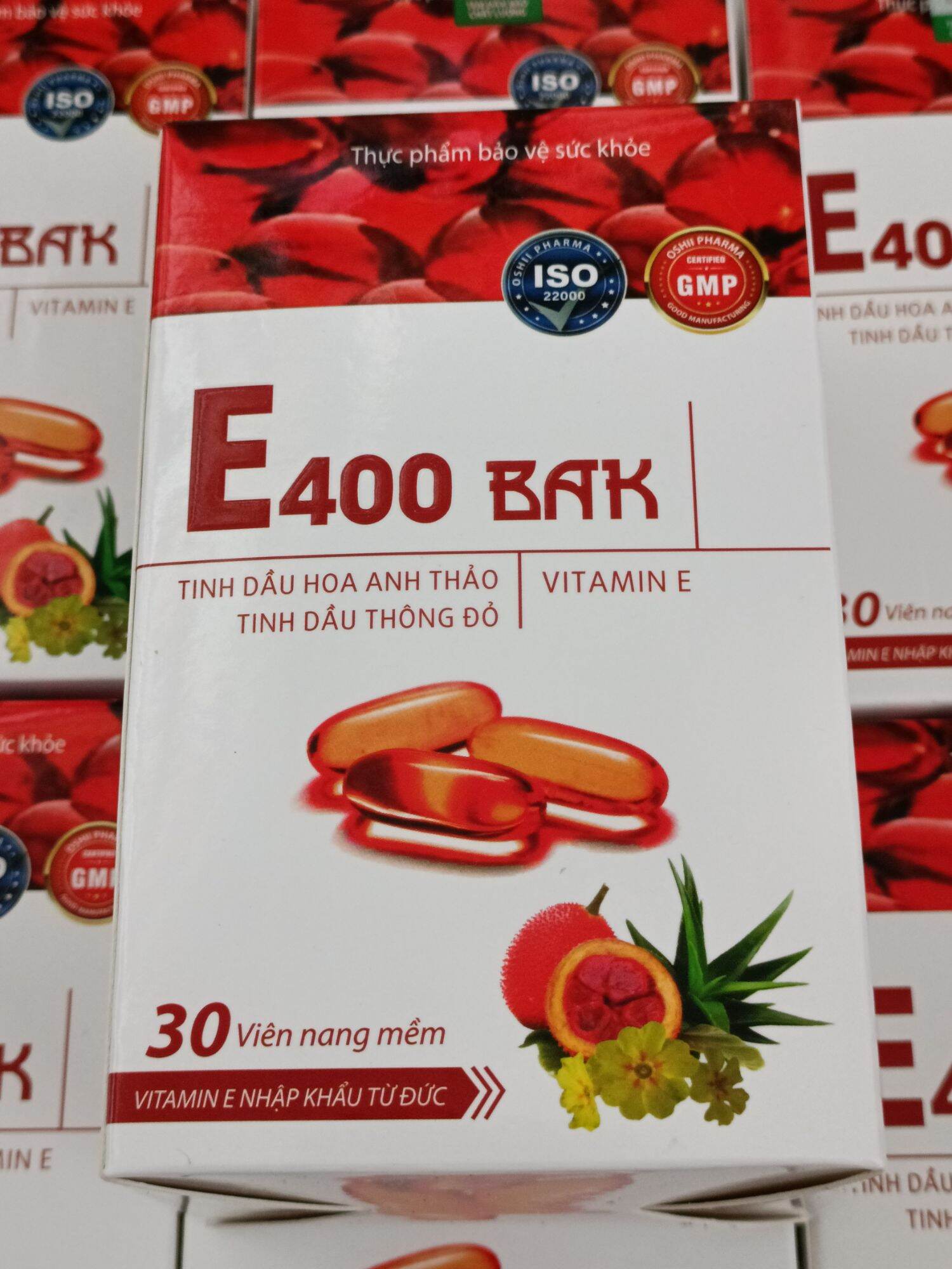 Vitamin e 400 bak vitamin e đỏ đẹp da, chống lão hóa da hộp 30 viên