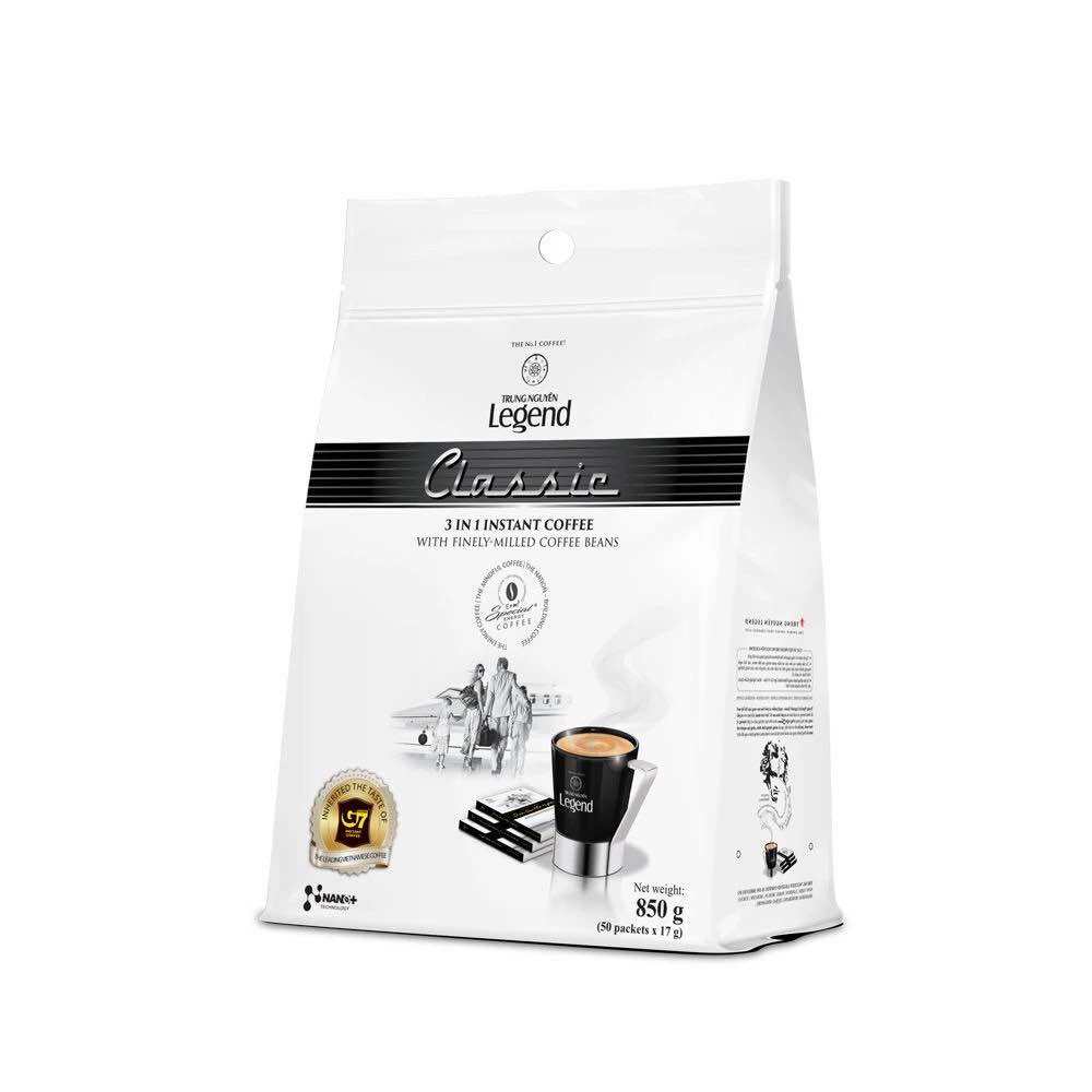 CLASSIC B50 Cà phê Trung Nguyên hòa tan Legend Classic Bịch 17g*50 gói Giá 191,100 Đồng*Miễn phí vận chuyển