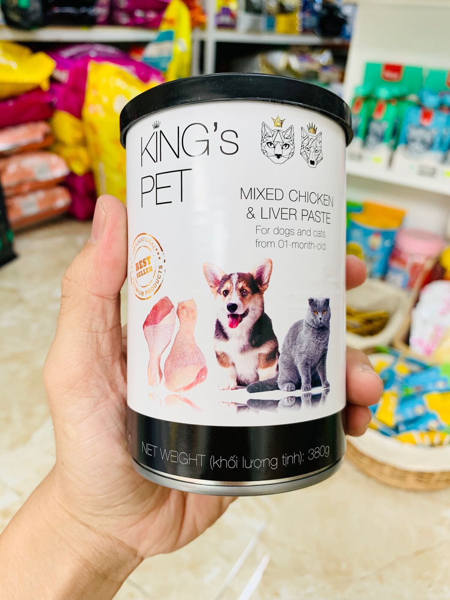 Pate cho chó mèo King Pet 380g