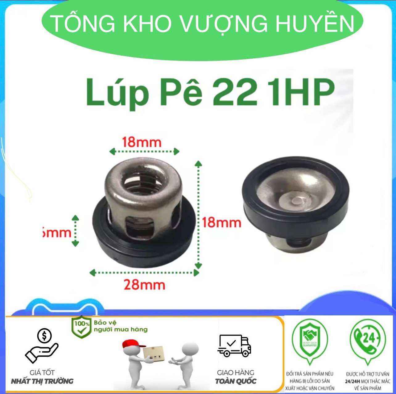 Luppe - phớt lồi máy rửa xe đầu kéo chạy dây curoa 1hp - 2hp