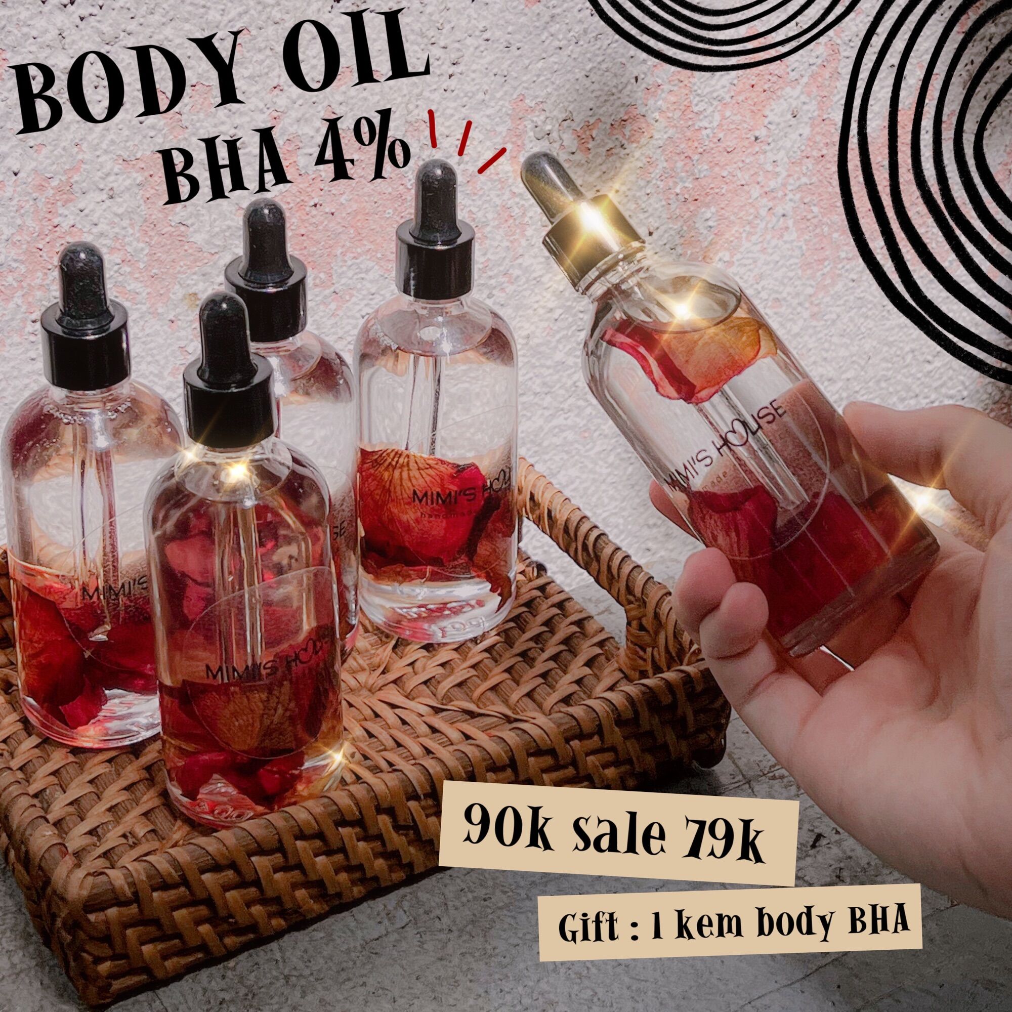 Body oil bha 4% + tặng kem body bha 30g