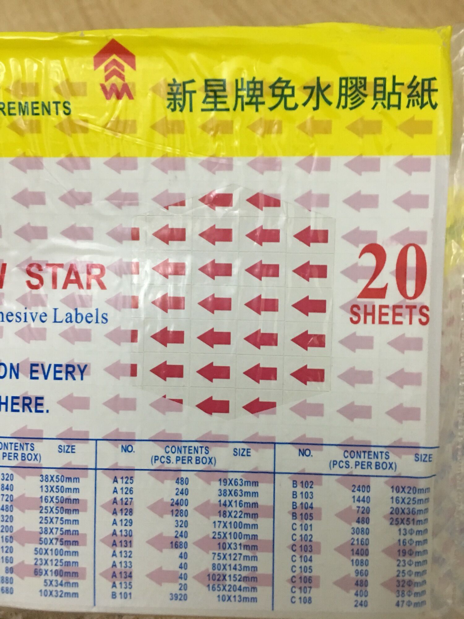 Tập dán lỗi, decal  mũi tên đánh dấu lỗi