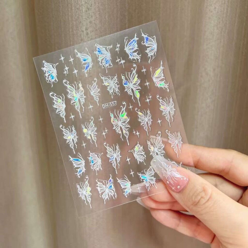 Sticker dán móng trang trí nail hình bướm mẫu mới nhất