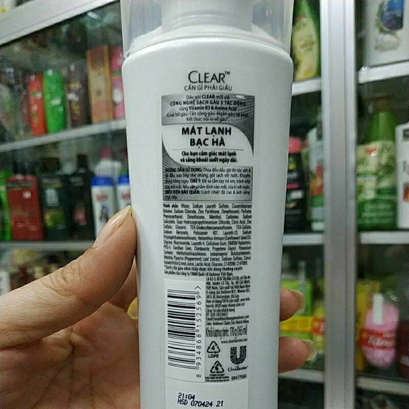 [HCM]DẦU GỘI CLEAR BẠC HÀ SẠCH GÀU 170GR