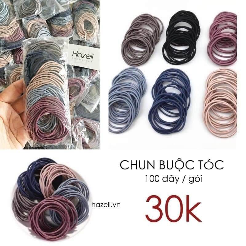 [HCM]TÚI ZIP 100 SỢI THUN CỘT TÓC ĐỦ MÀU SIÊU DAI
