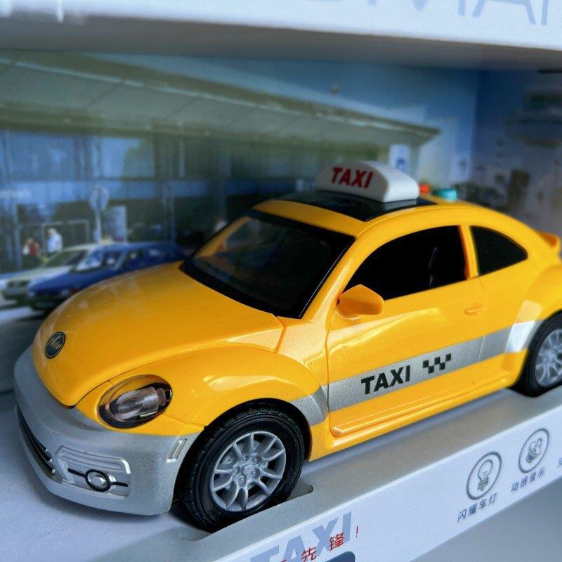 [Tặng kèm pin]Mô hình đồ chơi taxi âm thanh đèn chạy đà
