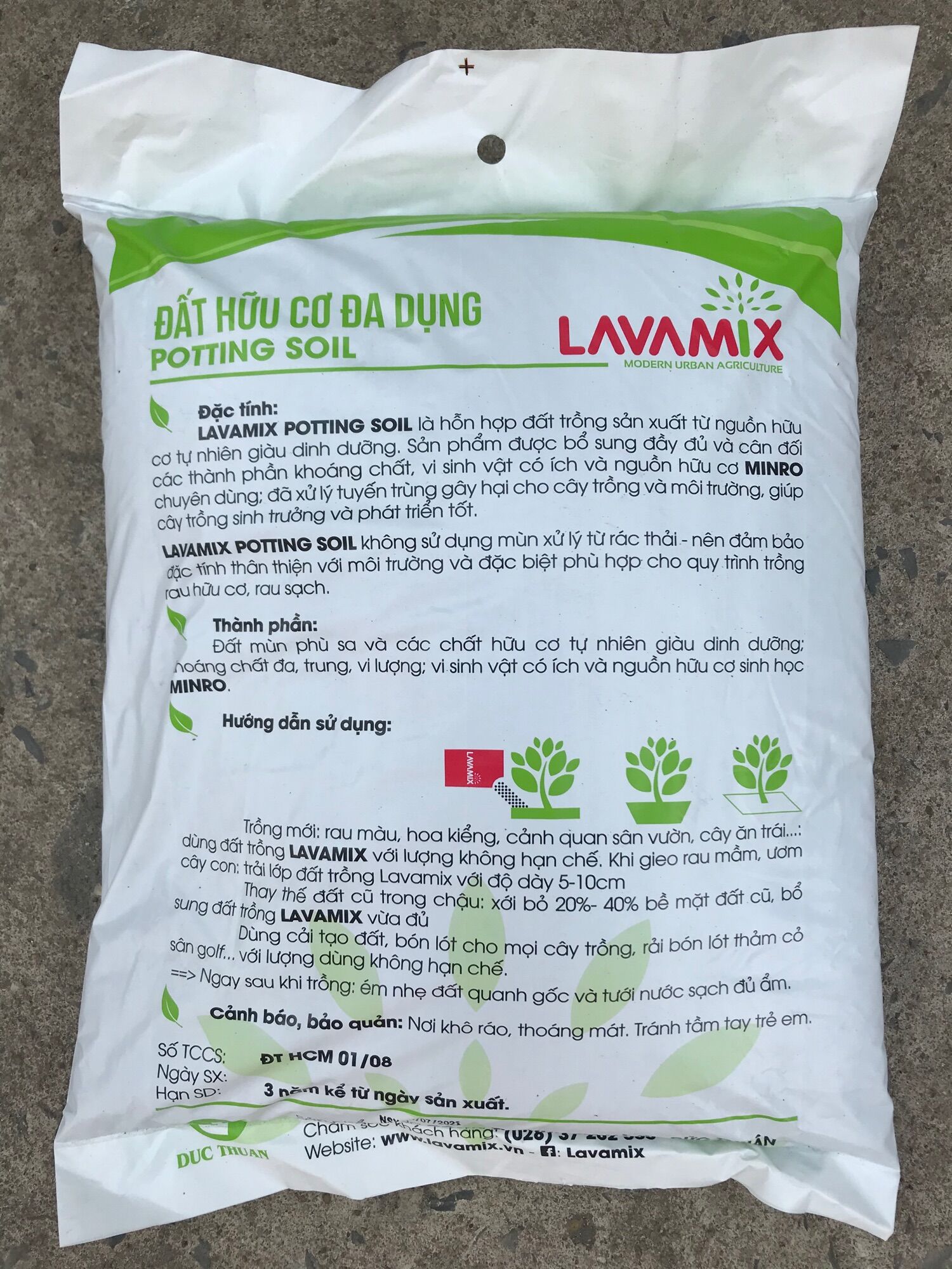 Đất sạch hữu cơ Lavamix gói 6,5dm3