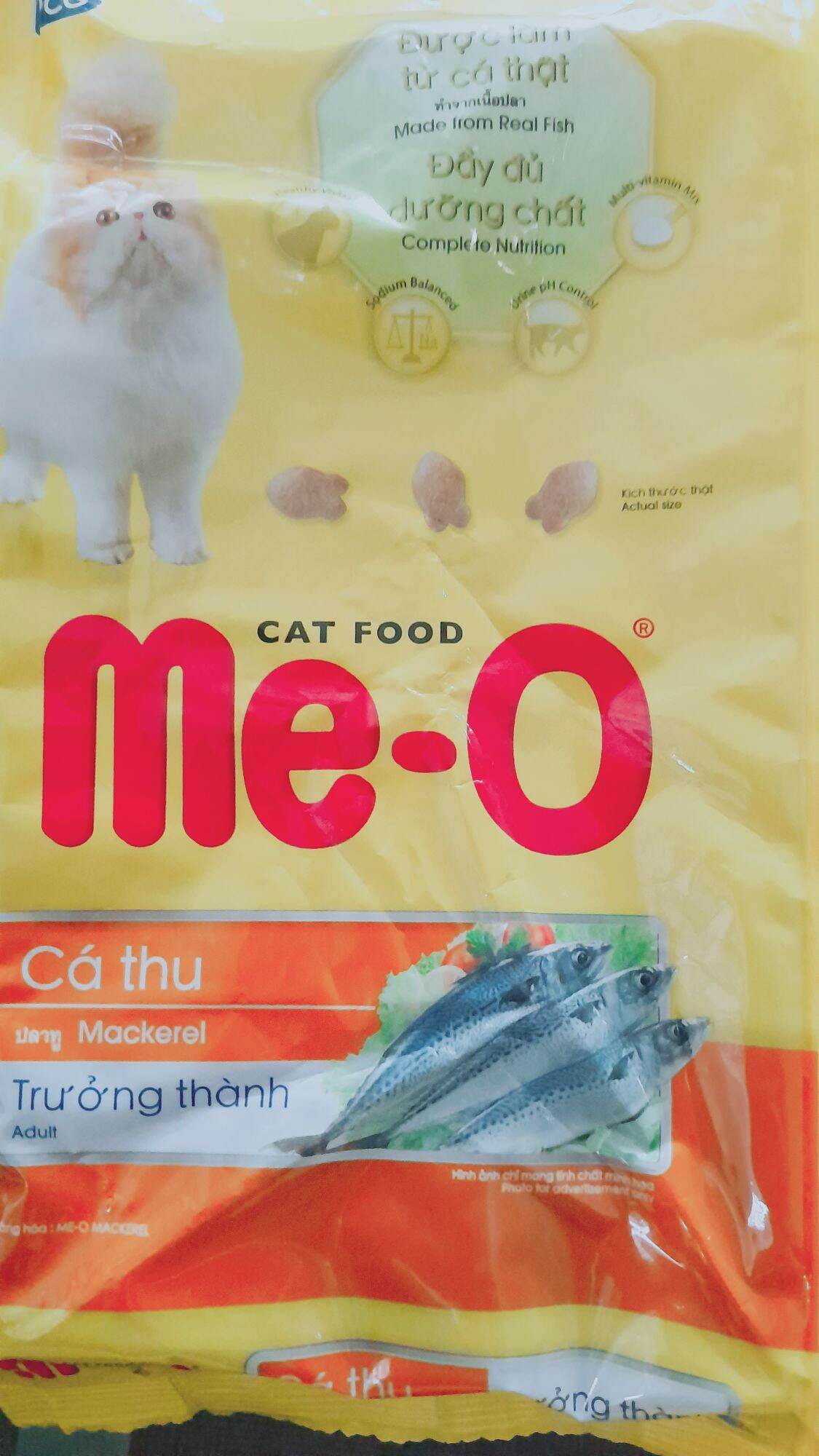 Thức ăn mèo dạng hạt me-o vị cá thu - gói 350g
