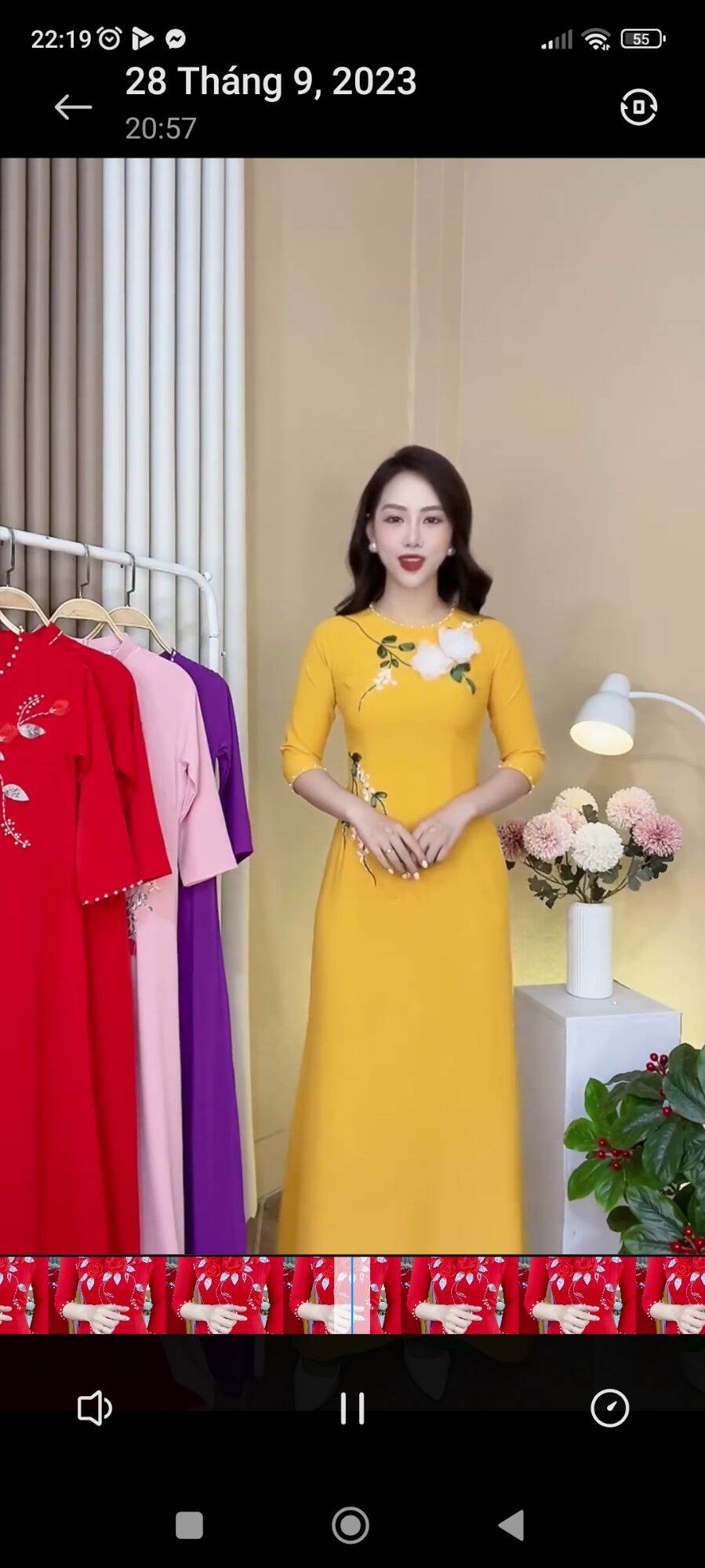 Áo Dài lụa mỹ cao cấp kết hoa nổi hot ❤️❤️