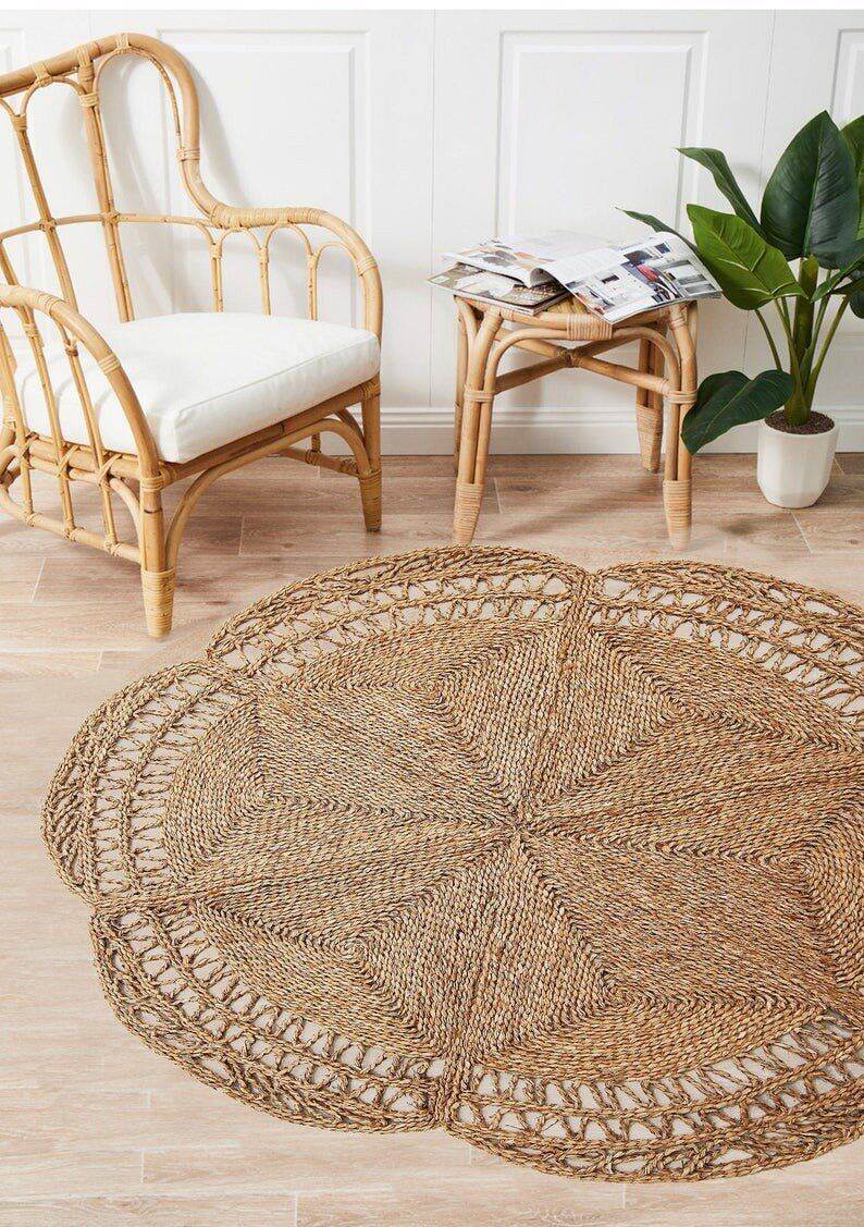 Thảm cói trải sàn/ thảm cói decor size 0.8-1.5m LH 0978945425