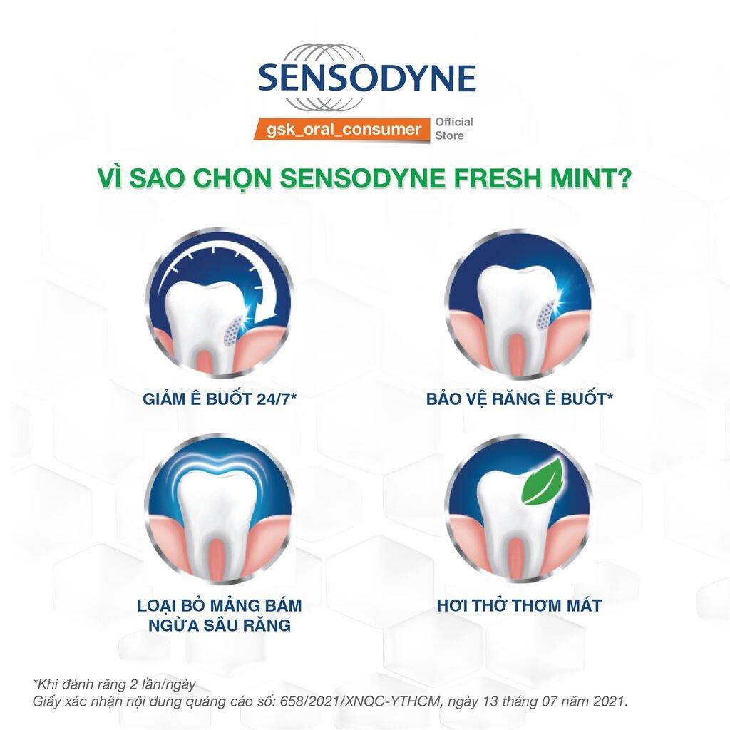Kem Đánh răng sensodyne trắng răng giảm ê buốt