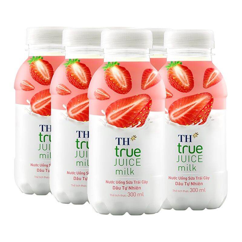Nước Uống Sữa Trái Cây Dâu/Cam TH True Juice Milk Chai 300ml