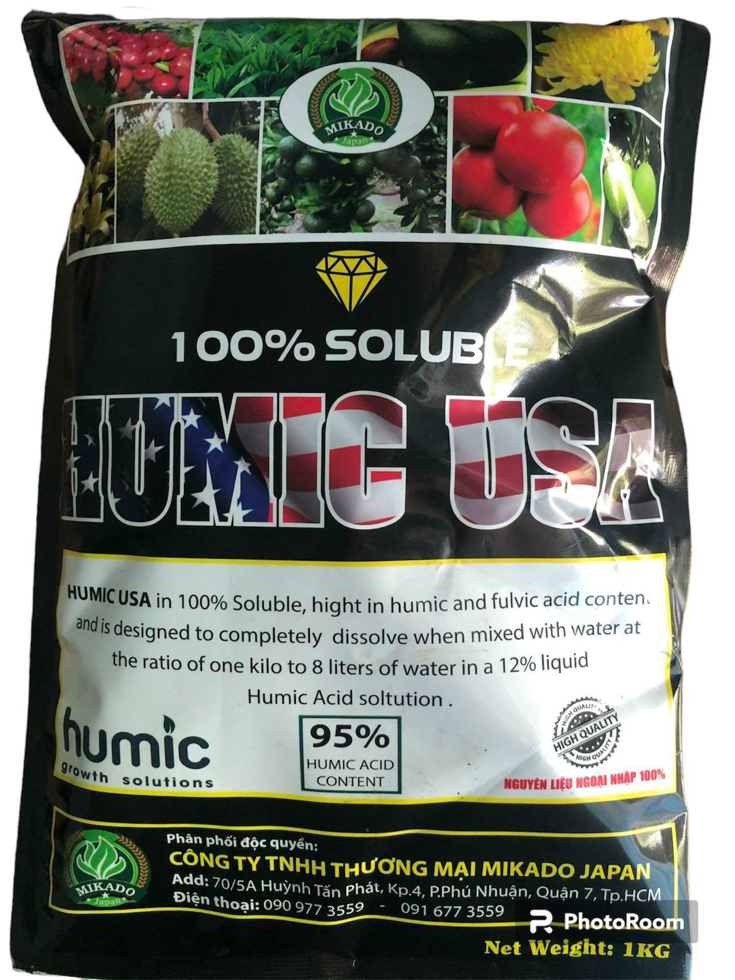 Phân bón humic usa cao cấp gói 1kg.