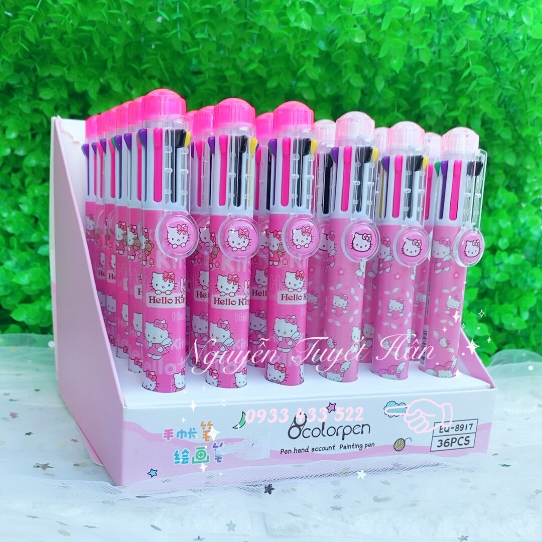 Bút bi 8 màu mực HELLO KITTY PR