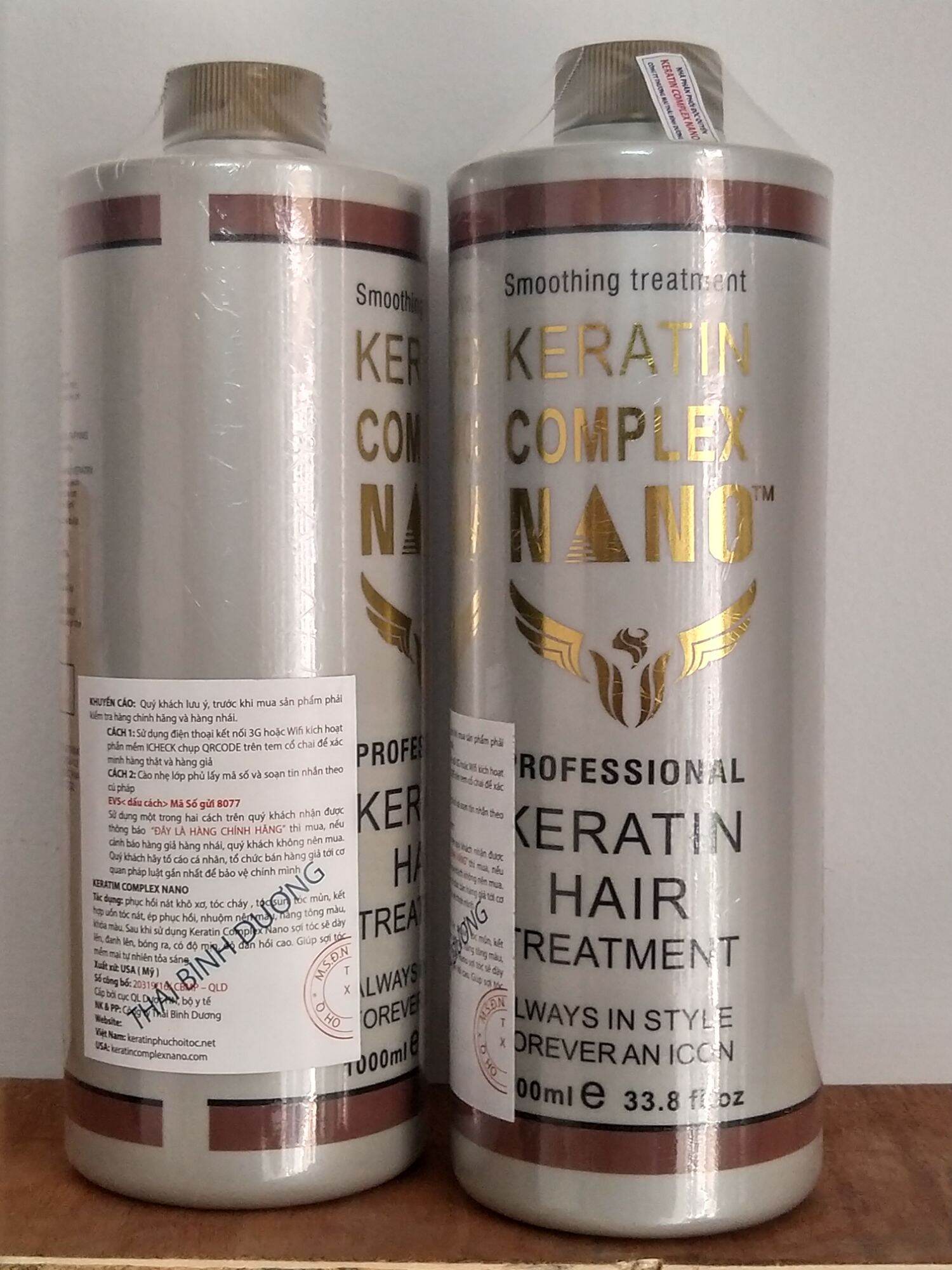 HẤP PHỤC HỒI TÓC HƯ TỔN NẶNG KERATIN NANO COMPLEX 1000ml(nâu)