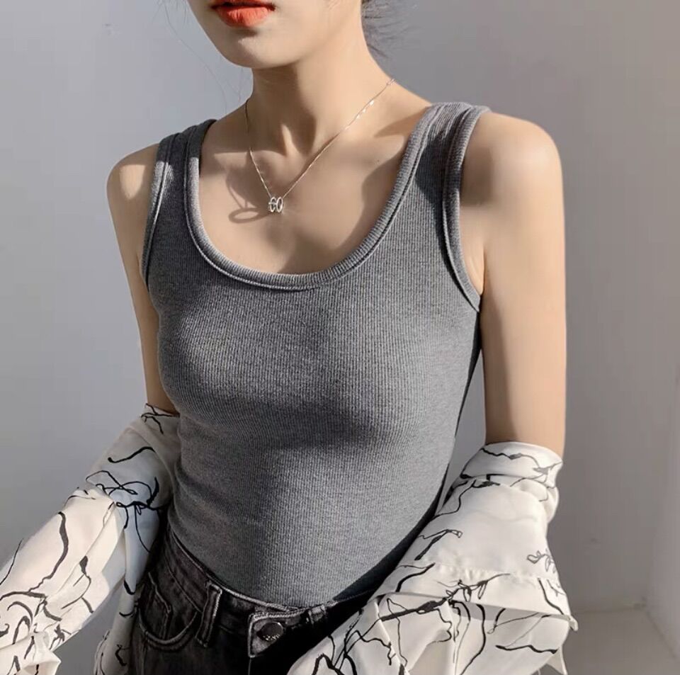Áo ba lỗ khoét vai, Áo tanktop dáng dài chất liệu thun tăm mặc mềm mịn mát