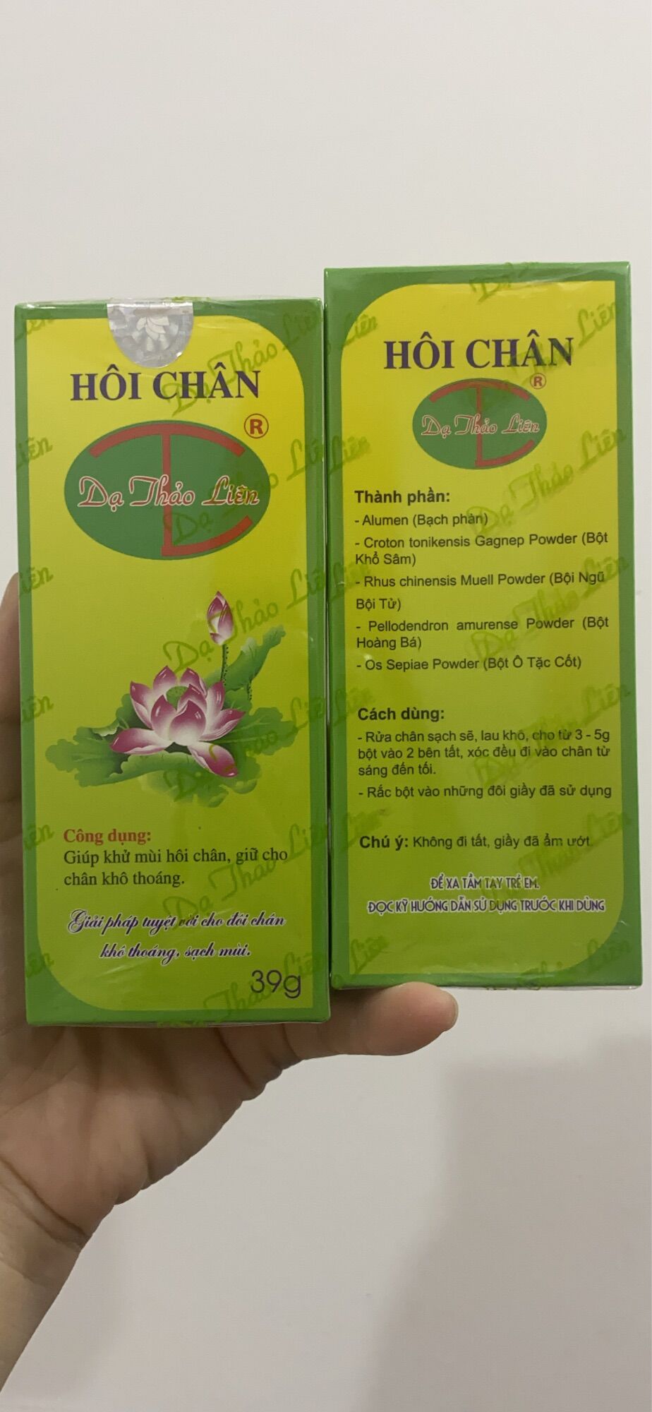 Bột hôi chân Dạ Thảo Liên