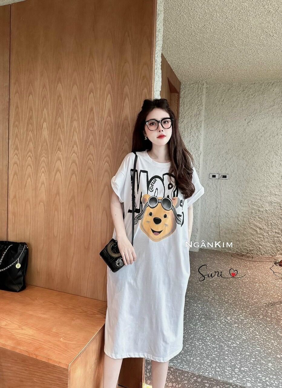 Đầm bầu suông cotton thời trang