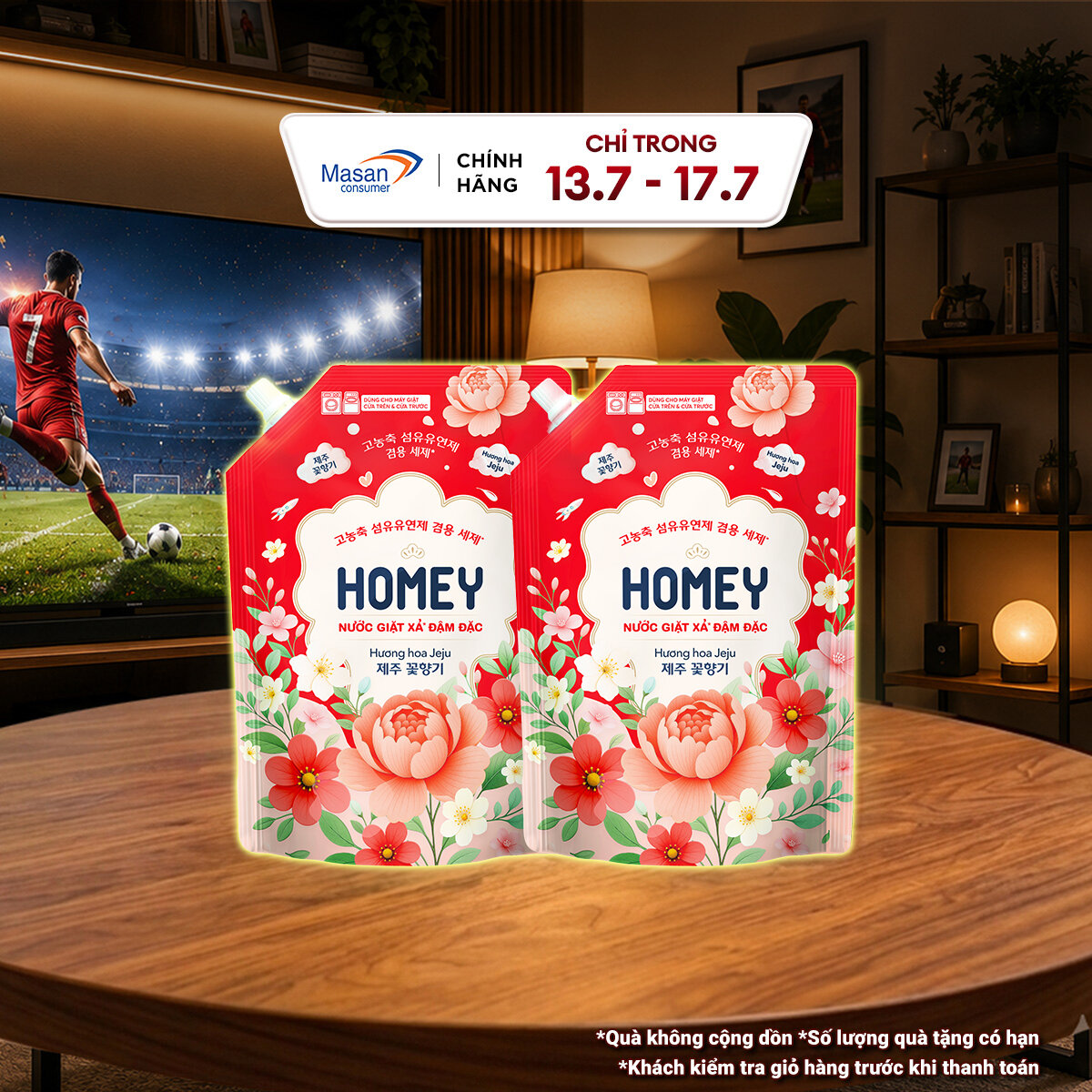 [Chọn mùi] Combo 2 nước giặt xả Homey túi x 3.4kg
