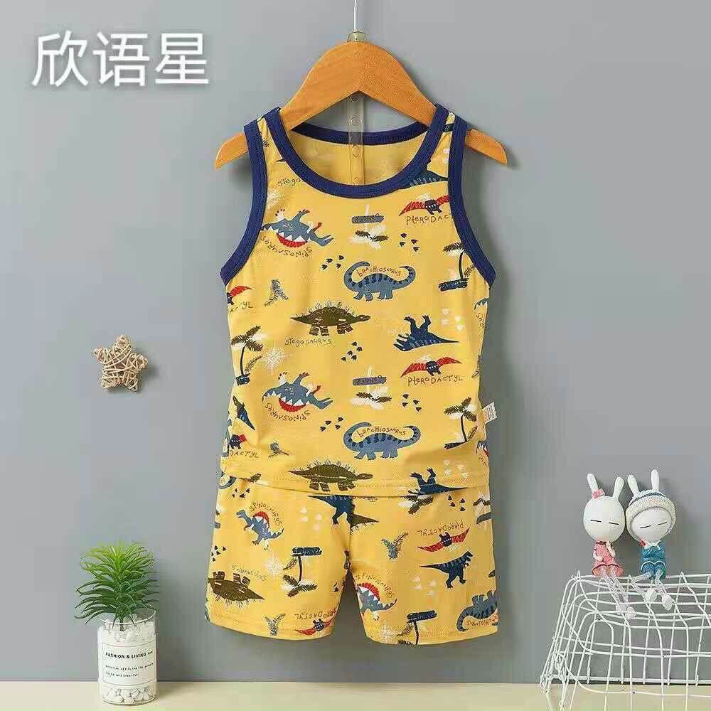 Combo 5 Bộ ba lỗ cotton lanh qc xuất hàn bé trai \ bé gái