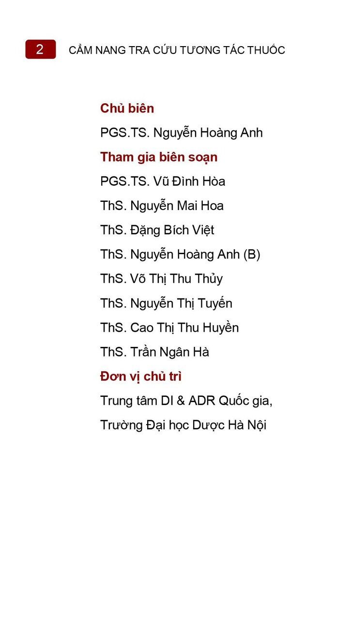 Sách - Cẩm nang tra cứu tương tác thuốc (cần lưu ý trong thực hành lâm sàng)