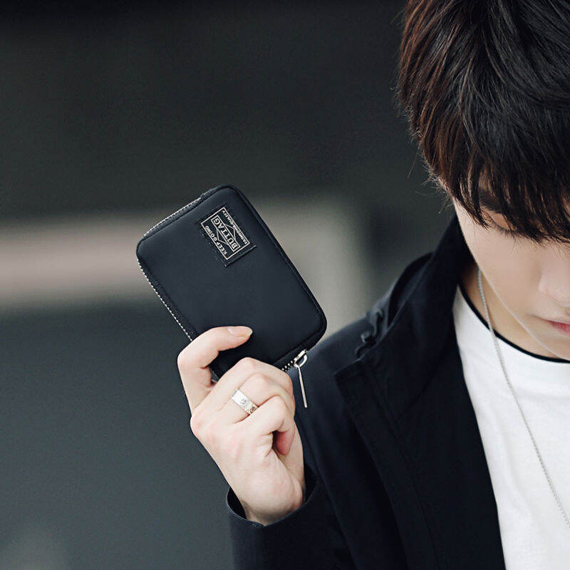 Small and Ultra-Thin Men's Simple Casual Coin Pocket Japanese Nylon Cloth Wallet Coin Mini Hand Change Pocket Small