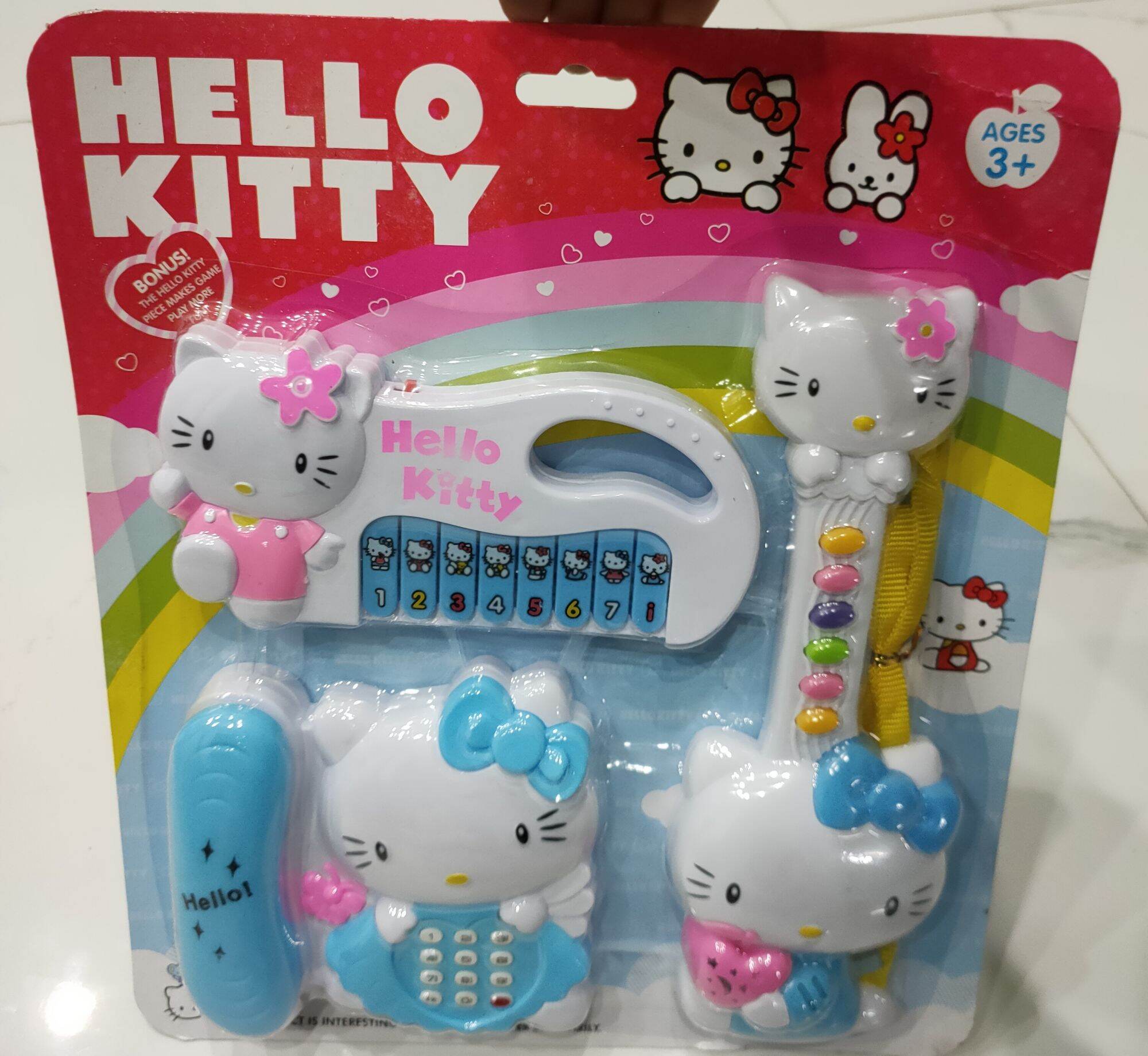 Bộ 3 món đồ chơi đàn mèo kitty siêu xinh