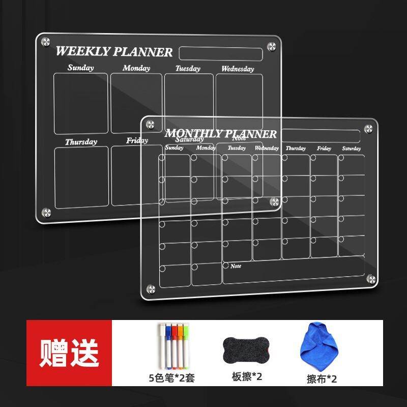 Acrylic Whiteboard Translucent Erasable Message Board Fridge Magnet Home Use Desktop Memo Board Kitc
