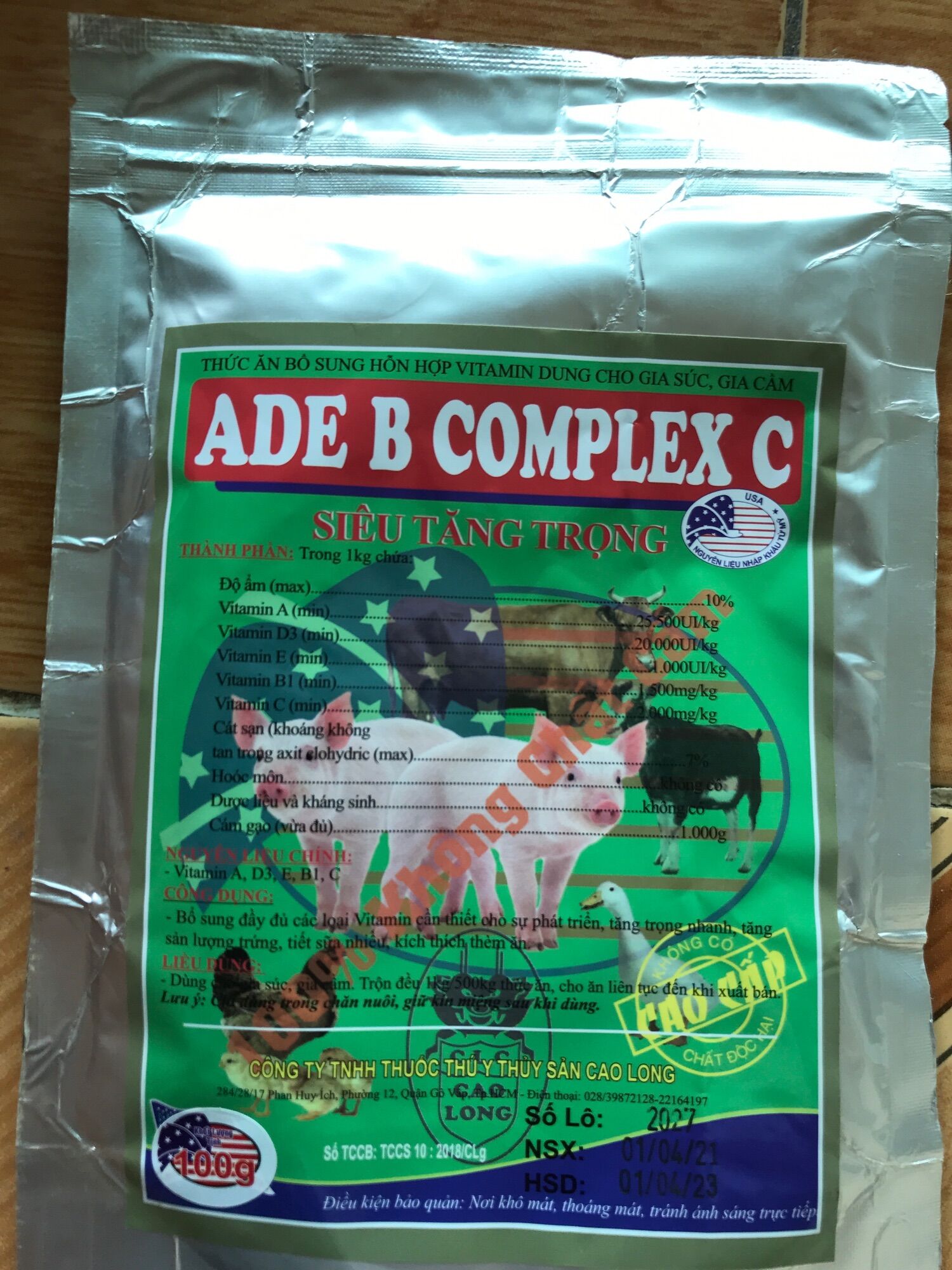 Freeship thuoc thu y ADE B COMPLEX C.