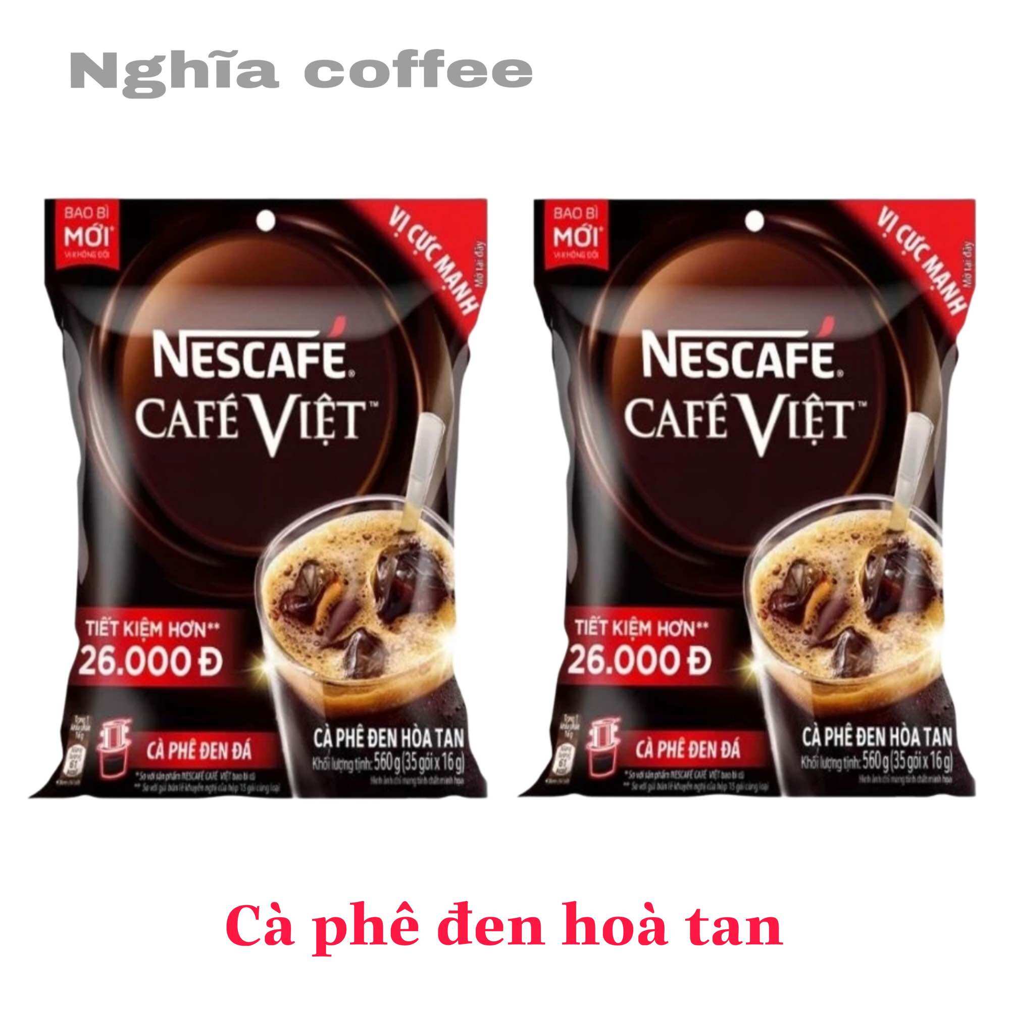 Nescafé - café việt cà phê đen đá hoà tan - gói 560g