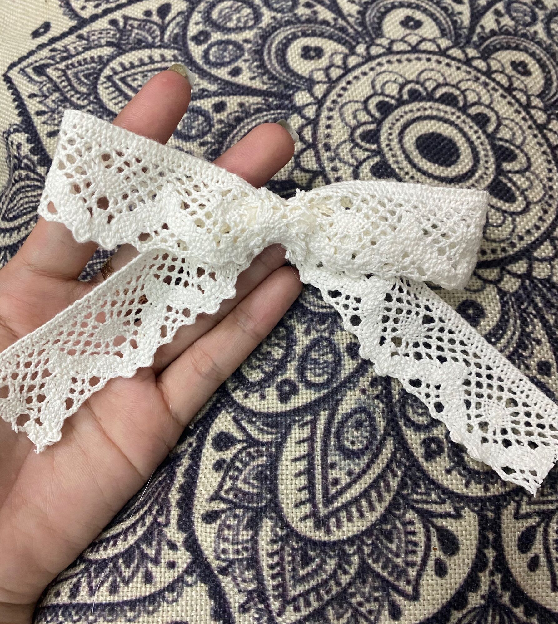 [Sỉ-lẻ] Kẹp tóc - cột tóc nơ ren tiểu thư bản vừa và nhỏ ( hình thật)