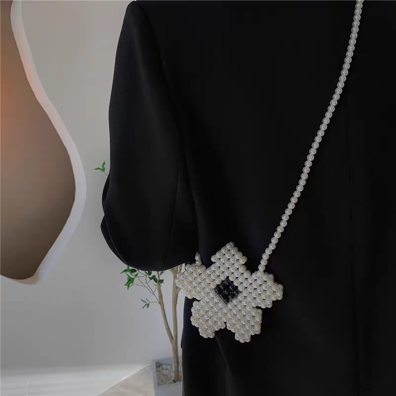 Túi mini/túi đeo chéo handmade hạt ngọc trai hình ngôi sao xinh xắn