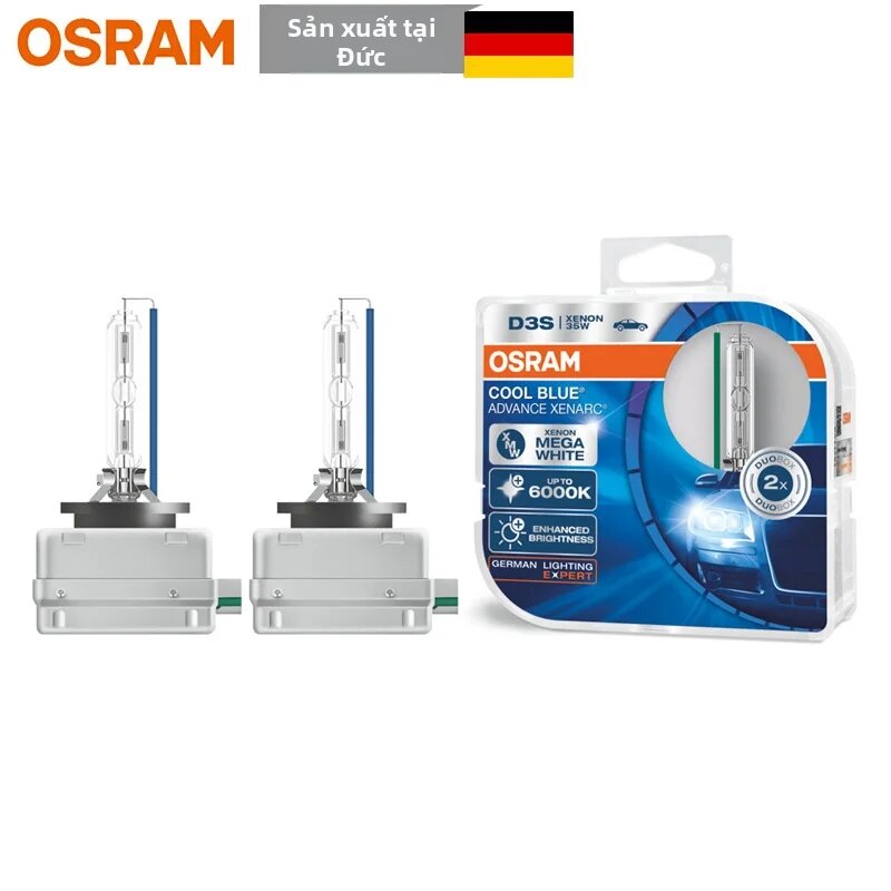 Osram | Đèn Pha Ô Tô OSRAM D3S 12V 35W HCB Xenon HID Cool Blue Advance 6000K Mega White, Chế Độ Chiếu Xa/gần, Đèn Zin Nguyên Bản, Cặp Đèn Giá 7,880,000 Đồng*Miễn phí vận chuyển
