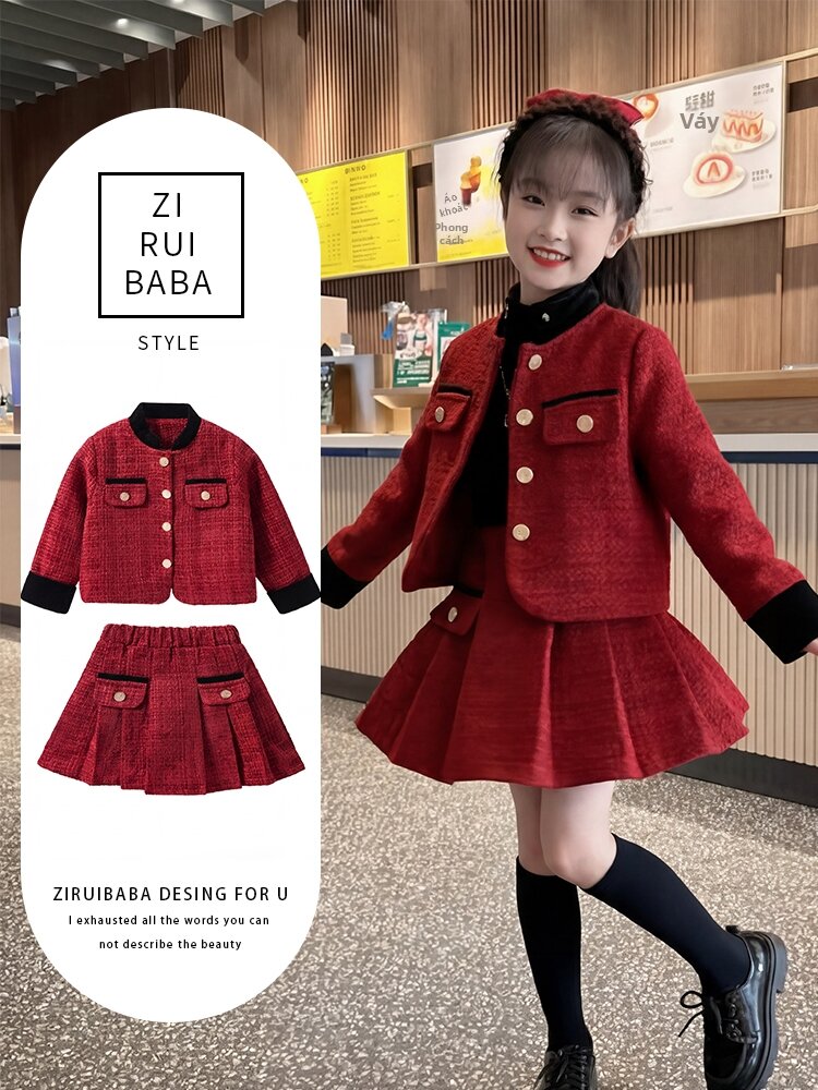 ZIRUIBABA | Chic Style Girl's Winter Dress Set Giá 660,000 Đồng*Miễn phí vận chuyển