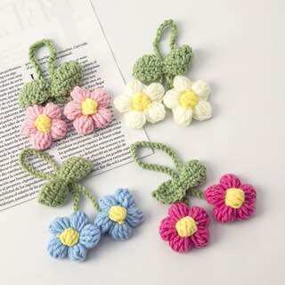 Móc khoá hoa 5 cánh bằng len handmade