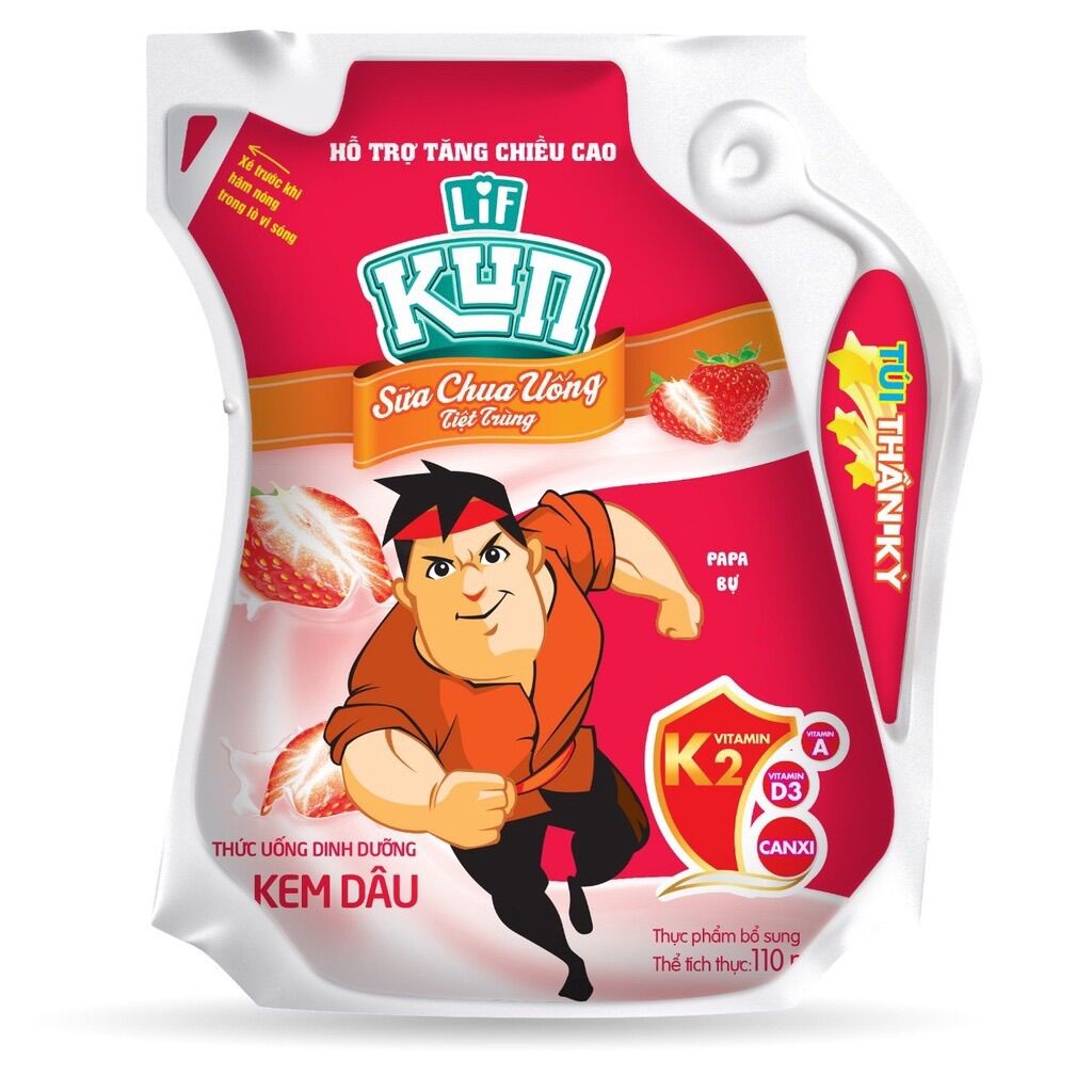 THÙNG 24 TÚI SỮA KUN 110ML MIX VỊ (24 túi x 110ml)