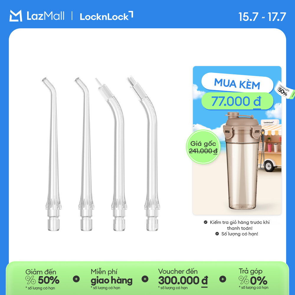 Máy tăm nước Lock&Lock Potable Oral Irrigator ENR154WHT - Công suất 8W - Dung tích bình chứa 250ml - Màu trắng