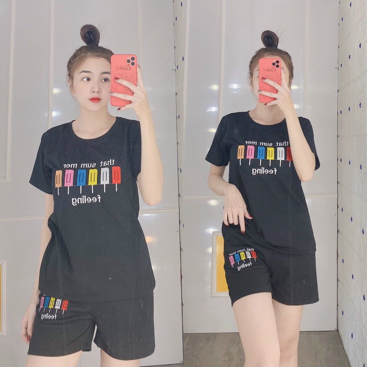 [HCM][CÓ BIGSIZE TỚI 85KG + KÈM ẢNH THẬT] Set bộ đồ bộ lửng mặc nhà thun cotton dễ thương