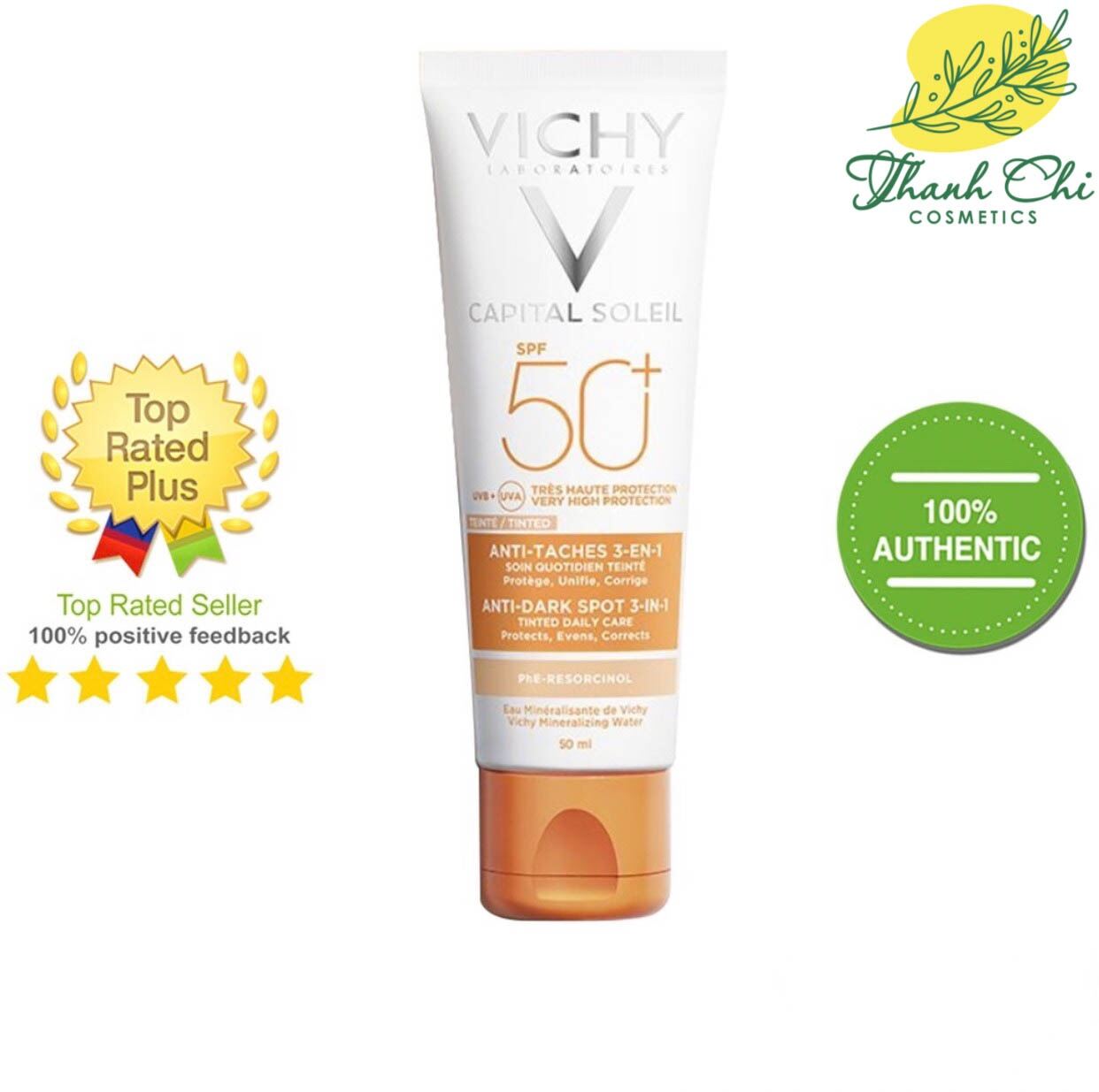 [Sale Chính Hãng] Kem Chống Nắng Chống Lão Hóa Có Màu Vichy Ideal Soleil 3 In 1 Tinted Anti - Dark Spot