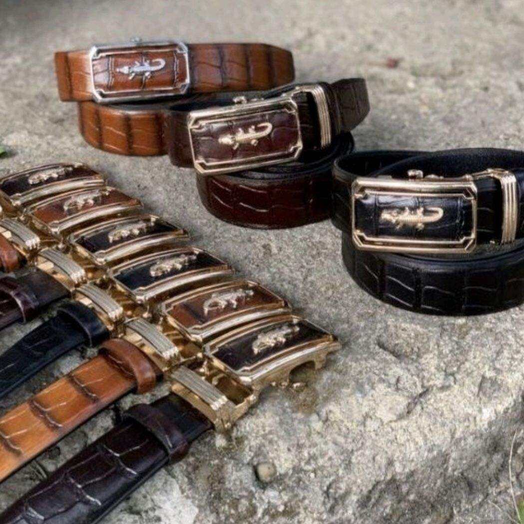 Thắt Lưng Da Bò Thật Vân Cá Sấu mặt khóa tự động cao cấp✅